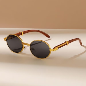 Retro Oval Sonnenbrille, Klassische Sonnenbrille, 80er Jahre Sonnenbrille, Metallrahmen Sonnenbrille, UV400 Vintage Style Brille Neu ohne Box