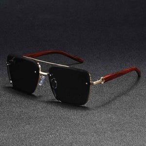 2025 Metallrahmen-Sonnenbrille Cartier Design Uv400, Holzkornbügel Neu ohne Box