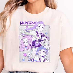 Kpop Demon Hunters T-shirt Gift For Woman,Jinu Manga Shirt,Kpop Huntrix Pin,Demon Hunter Merch,Saja Girls Fan Poster, Kpop Shirt