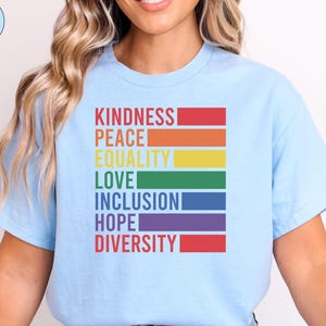 Liberal Progressive Shirt, Kindness, Peace, Equality, Love, Inclusion, Hope, Diversity, Democrat T-Shirt, Activist Equal Rights Tee Protest