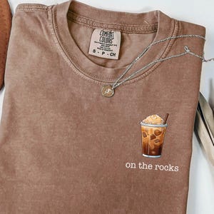 Comfort Colors On the Rocks Iced Coffee Weather Graphic Tee, Coffee Graphic T-Shirt, Retro Tee, Gift for Her, Trendy, Coffee Lover Gift