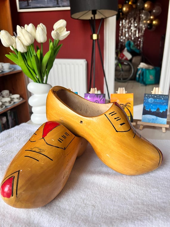 Vintage Dutch Wooden Shoes Shoes Old Vintage Dutch Wooden Shoes