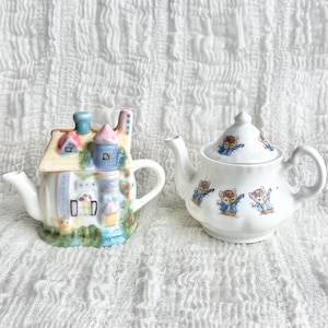 Miniature Teapot Set: Vintage JB Jones Mice & Whimsical Cottage Ceramic