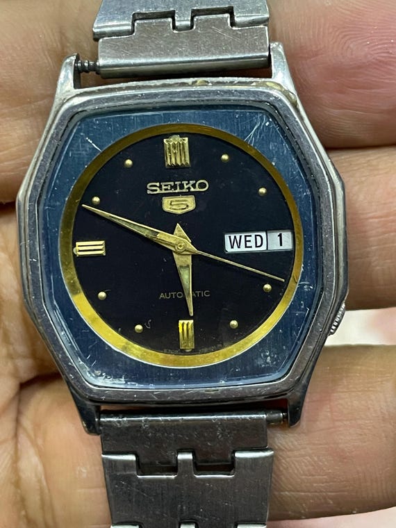 Seiko 5 Automatic 6309-583A Black Dial Men Wrist Watch, Rare