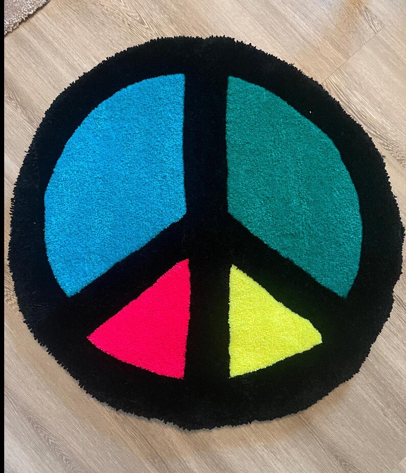 Peace Rug Resolution Custom Tufted Acrylic Yarn Rug - Handmade Veteran Owned - Made in Texas ...