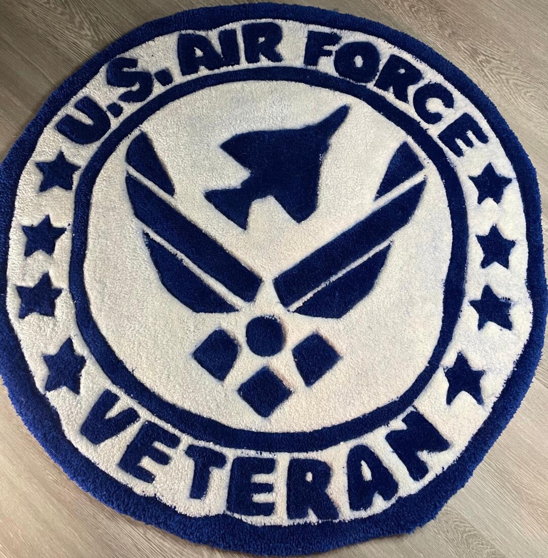 USAF Veteran Tufted Rug: Handmade Patriotic Decor - Etsy