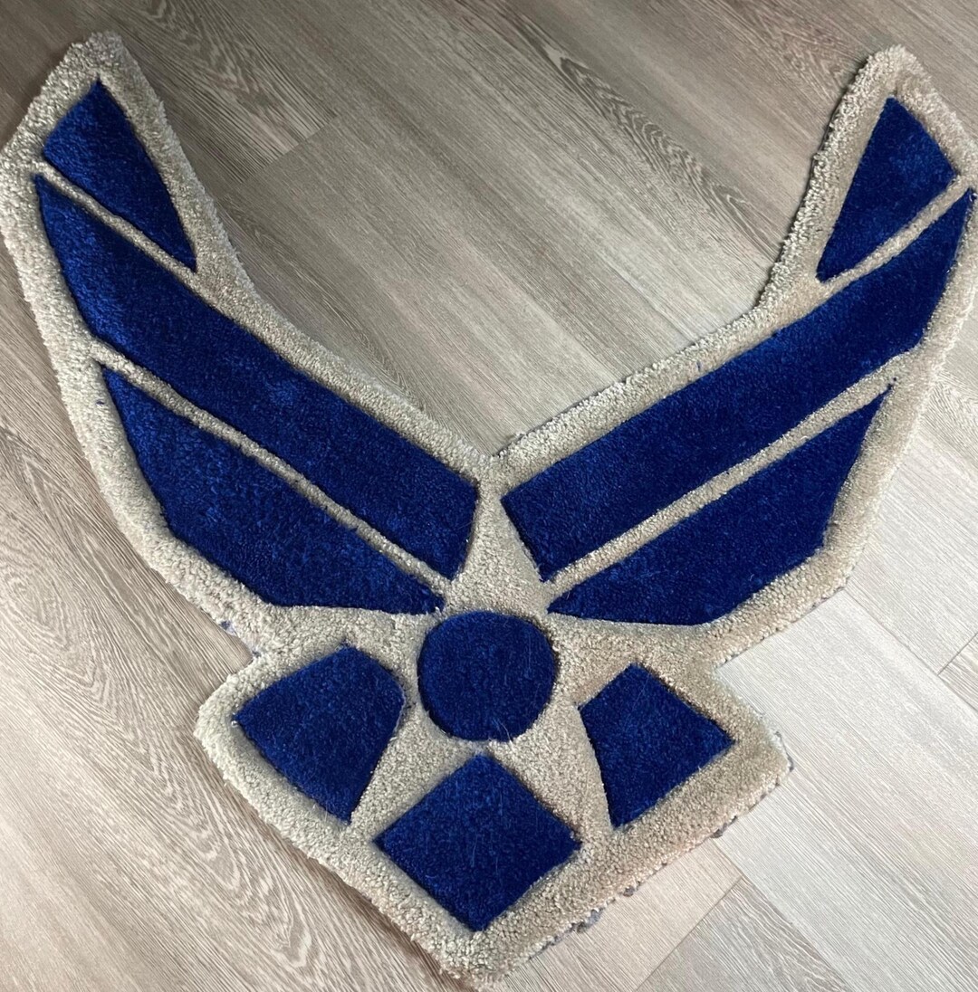 Usaf Rug Handmade Air Force Logo Rug: Shaved & Carved Military Decor - Etsy