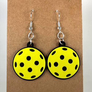Pickleball Earrings – Lightweight Sports Jewelry for Players & Fans | Dangle Earrings | Fun Gift for Pickleball Lovers ER-26-Pickleball