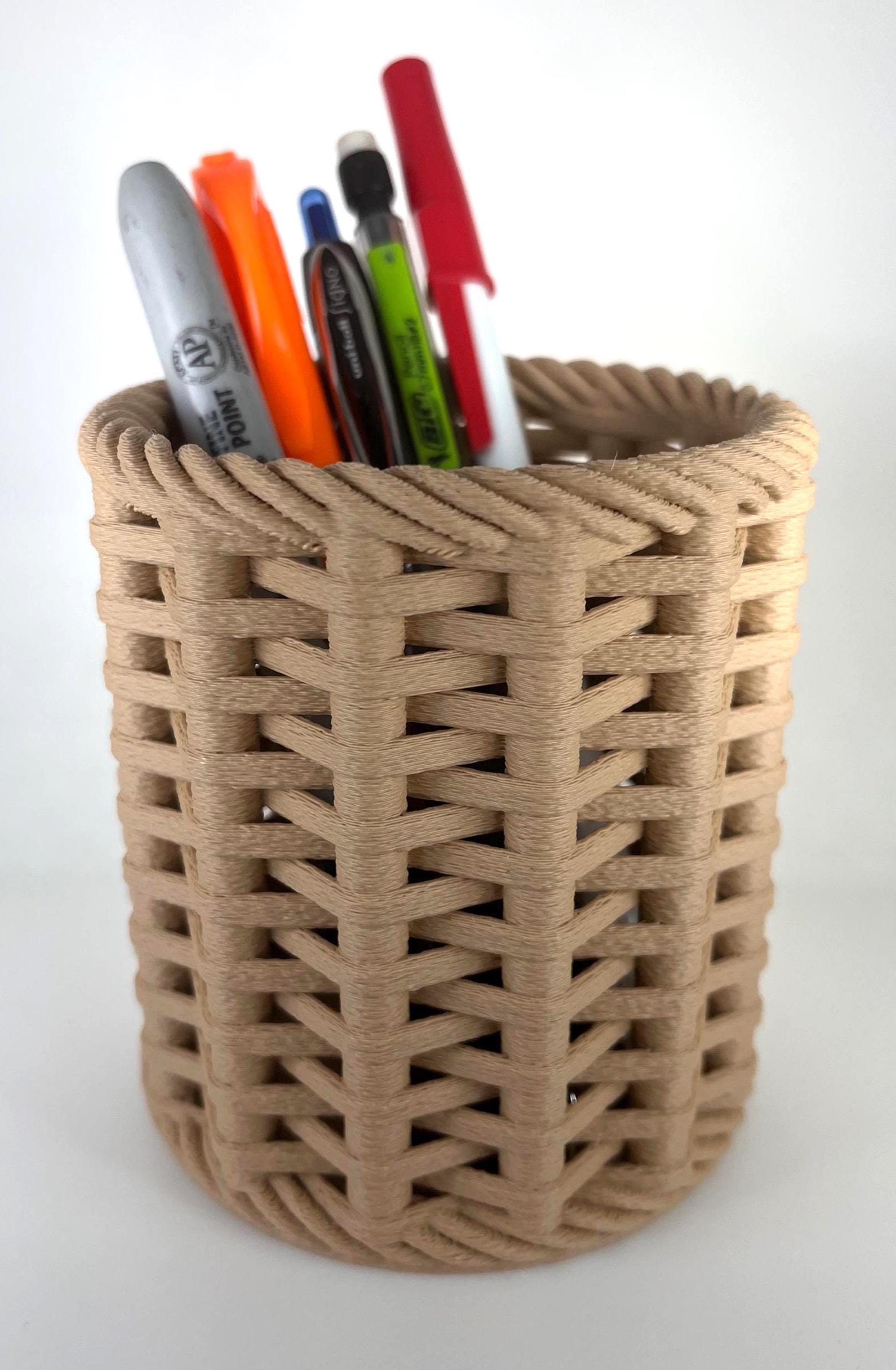 Rope Style Pencil Holder – 3D Printed Desk Organizer, Woven Look ...