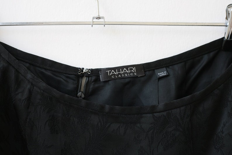 1990s Vintage Tahari Black Skirt Large Silky Black Skirt L | Etsy