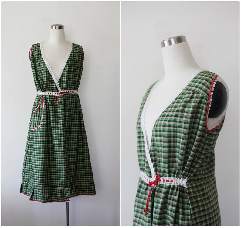 checkered wrap dress