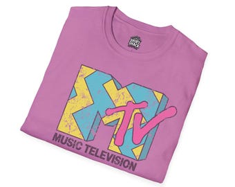 Vintage MTV Zig Zag Logo Shirt | Retro 80s Music Television Tee | Distressed MTV Graphic T Shirt | Classic Pop Culture Gift