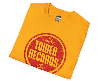 Tower Records Vintage Logo T-shirt - Defunct Record Store - 100