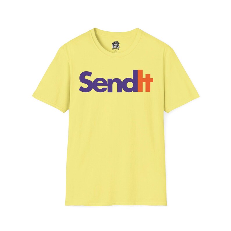 Send It T-Shirt | Full Send Graphic Tee | Bold Funny Shirt for Risk Takers | Unisex Meme Shirt for Daredevils & Doers Cornsilk