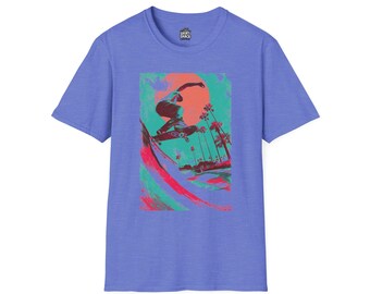 California Skate Sunset T Shirt West Coast Skateboard Graphic Tee Retro Skate Art Unisex Skater Shirt Gift
