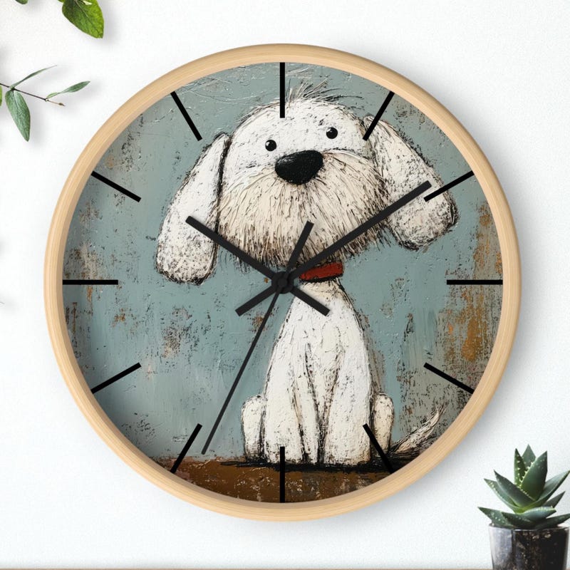 Dog Design Wall Clocks - Etsy