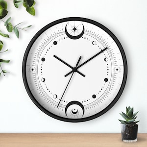 Moon Phase Wall Clock: Celestial Astrology Decor