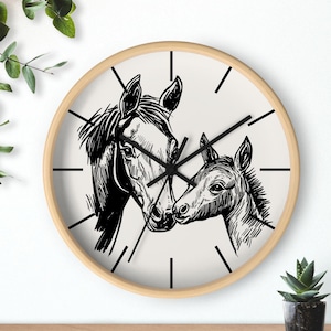 Vintage Pferde Kunst Wanduhr: Reiter Bauernhaus Dekor