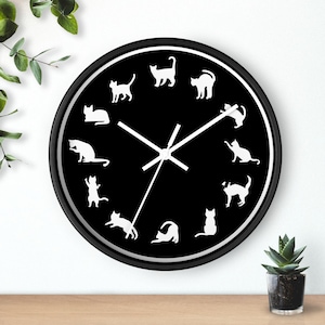 Cat Wall Clock, Kitty Clock, Feline Home Decor, Cute Animal Wall Art, Cat Lover Gift, Unique Cat Theme Clock, Lots of Cats