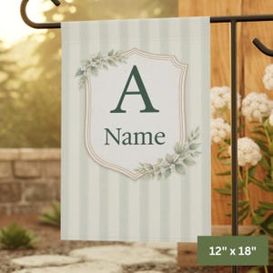 Gepersonaliseerde initiaal en naam tuinvlag