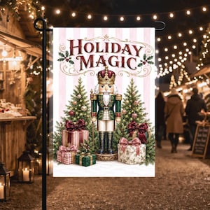 Holiday Magic Nutcracker Garden Flag, Traditional Holiday Decor