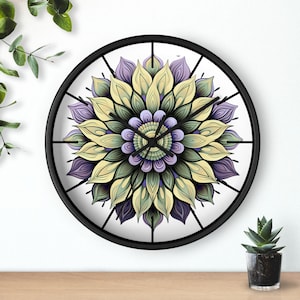 Elegant Floral Mandala Wall Clock | Boho Home Decor, Unique Gift, Zen Wall Art, Modern Timepiece, Meditation Decor