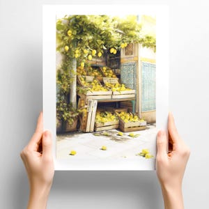 Italian Lemon Market Poster Print: Vintage Amalfi Coast Kitchen Wall Art