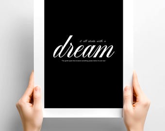 Inspirational Quote Poster Print: Black & White Minimalist Wall Art