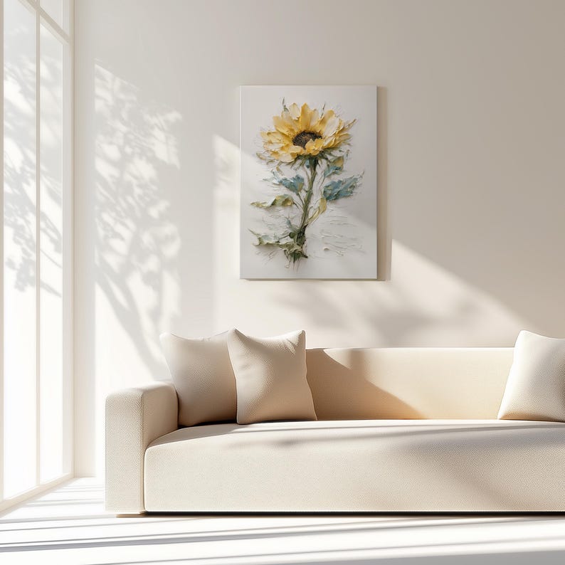 Sunflower Painting Canvas Print: Rustic Farmhouse Wall Art, Mother's ...