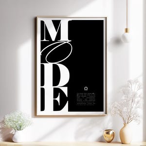Arte mural en modo alfa, póster tipográfico minimalista, impresión de símbolo de liderazgo, decoración motivacional moderna para el hogar, la oficina y el dormitorio, regalo para ella y para él.