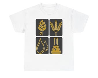 Craft Beer Ingredients Graphic Tee, Brewery Lover Unisex T-Shirt