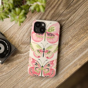 Funda para teléfono con diseño de mariposa rosa: resistente a impactos y de verano. imagen 10