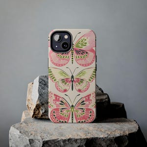 Funda para teléfono con diseño de mariposa rosa: resistente a impactos y de verano. imagen 9