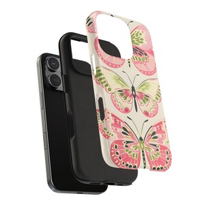 Funda para teléfono con diseño de mariposa rosa: resistente a impactos y de verano. imagen 3