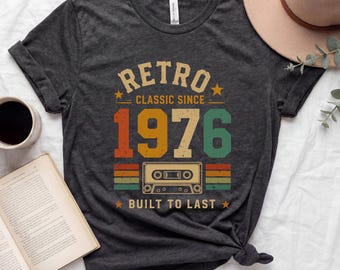 Retro 1976 Shirt Vintage 1976 Birthday Gift Classic Since 1976 Outfit 49th Birthday Retro Cassette Shirt