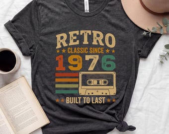 Retro 1976 Shirt Vintage 1976 Birthday Gift Classic Since 1976 Outfit 49th Birthday Retro Cassette Shirt