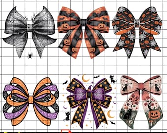 Coquette Bow Halloween PNG, Spooky Vibes , Clipart, Pumpkin Skull, Girly Fall Shirt Design