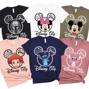 Custom Disney Characters Shirt | Disney Trip 2026 Shirt | Personalized Disney Family T-Shirt | Disneyland & Disney World Vacation Tee image 1