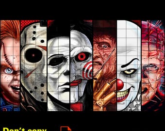 Horror Characters PNG Bundle: Halloween Film Clipart (Digitaler Download)