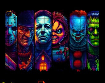 Horror Movie Characters PNG Bundle: Halloween Clipart (Digital Download)