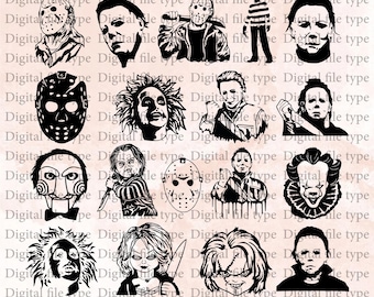 Halloween Horror Movie Killers Svg,Halloween svg,horror movie svg bundle, Halloween svg bundle, Horror Characters, horror svg, scary svg