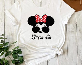 Sister Shirt, Little Sis Mouse Tee Cute Disney Family Gift Shirt for Disney World Group Outfits