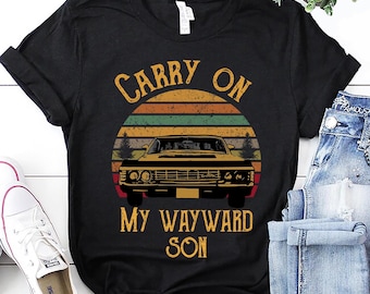 Supernatural 'Carry On' Vintage T-Shirt: Retro Fan Gift