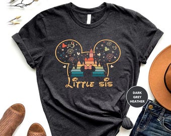 Sister Shirt, Little Sis Mouse Tee Cute Disney Family Gift Shirt for Disney World Group Outfits