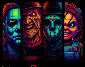 Horror Movie Characters PNG Bundle: Halloween Clipart (Digital Download)