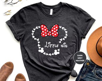 Sister Shirt, Little Sis Mouse Tee Cute Disney Family Gift Shirt for Disney World Group Outfits
