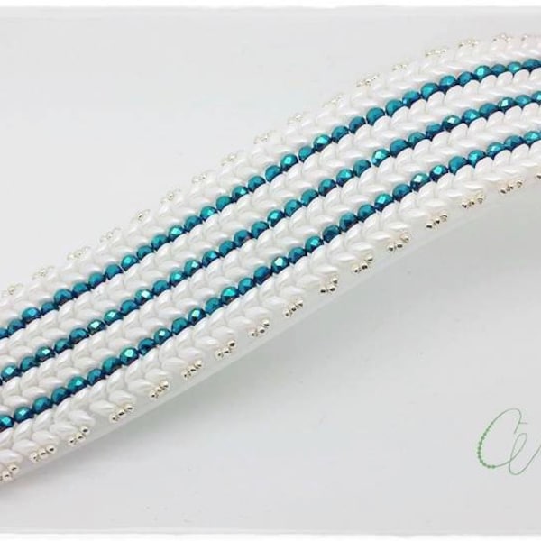 onda su onda superduo bracelet pattern. Tutorial, how to make a bracelet. Handmade jewelry