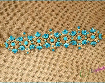 Sorrento bracelet pattern. Pdf step by step Tutorial, how to make a bracelet using, minos, arcos,swarovski and seed beads.