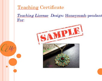 Teaching License. Certificate for teaching Margherita Fusco bead designs.