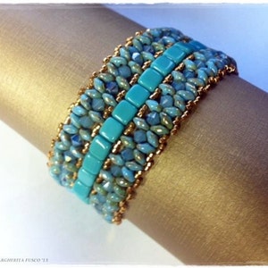 Embiez bracelet bead pattern, tutorial. How to make Embiez bracelet.